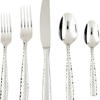 Fortessa - 20 PC Lucca Faceted Stainless Steel Flatware Set - 5PPS-102FC-20PC