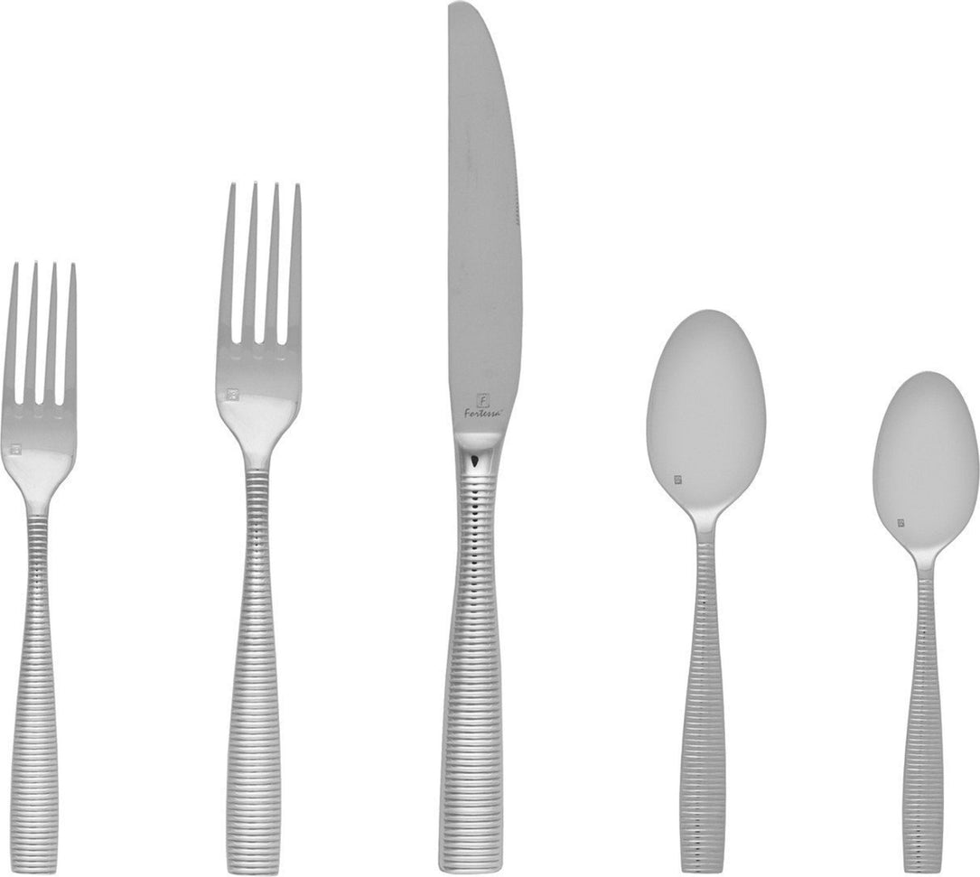 Fortessa - 20 PC Ringo Stainless Steel Flatware Set - 5PPS-103-20PC