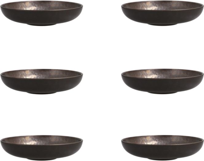 Fortessa - 39 Oz Nivo Metallic Low Salad Bowl, Pack of 6 - D752.122.0000