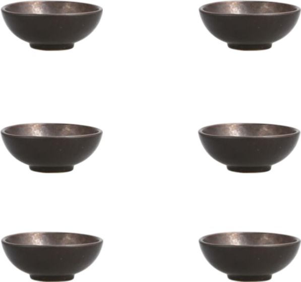 Fortessa - 3.75 Oz Nivo Metallic Rice/Cereal Bowl, Pack of 6 - D752.309.0000