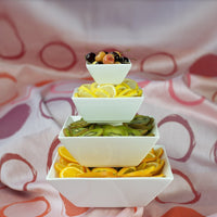 Fortessa - 4 PC 8" Fortaluxe SuperWhite Plaza Deep Square Bowl (20 cm) - V0818-0115