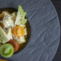 Fortessa - 4 PC 8" Fortaluxe SuperWhite Slayte Wide-Rim Bowl (20 cm) - 3000.BLK.20