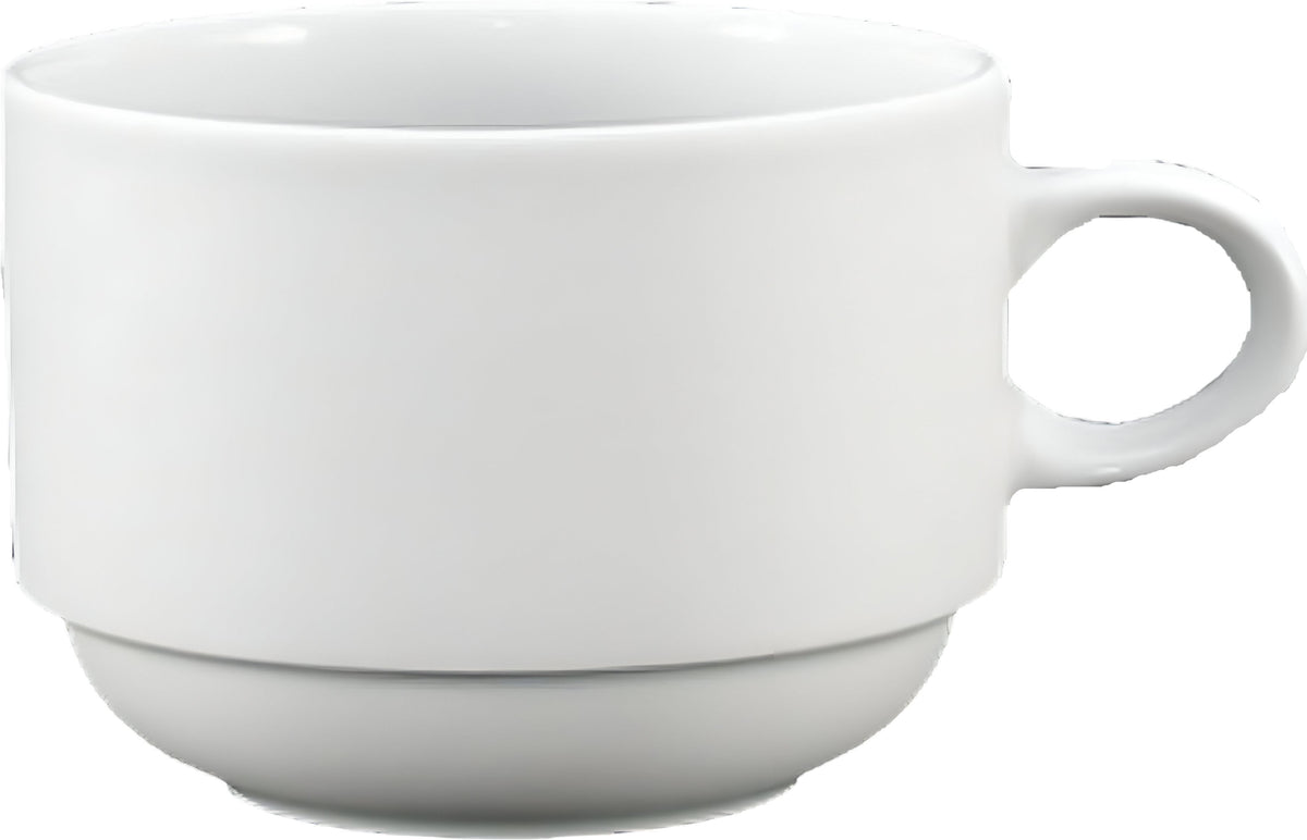 Fortessa - 4 PC 8 oz Fortaluxe SuperWhite Ilona Stackable Coffee Cup (.26 L) - 6200.F0000.10 - DISCONTINUED