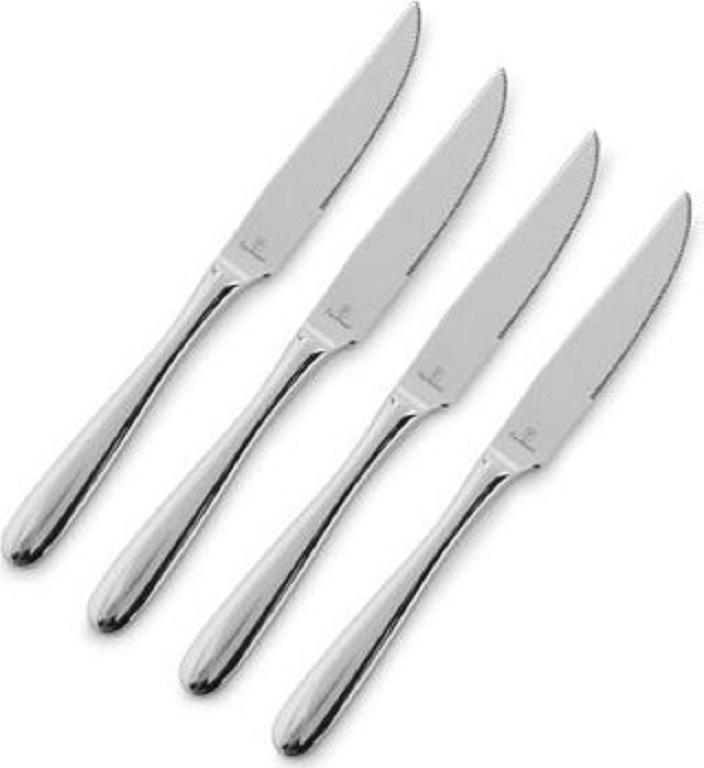 Fortessa - 4 PC Grand City Stainless Steel Solid Handle Steak Knife Set - 4PS-622