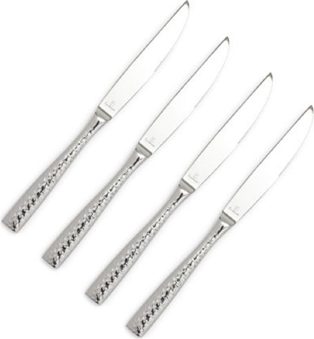 Fortessa - 4 PC Lucca Faceted Stainless Steel Solid Handle Steak Knife Set - 4PS-102FC - DISCONTINUED
