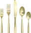 Fortessa - 5 PC Lucca Faceted Brushed Gold Stainless Steel Place Setting - 5PPS-102FC9B-05 - DISCONTINUED