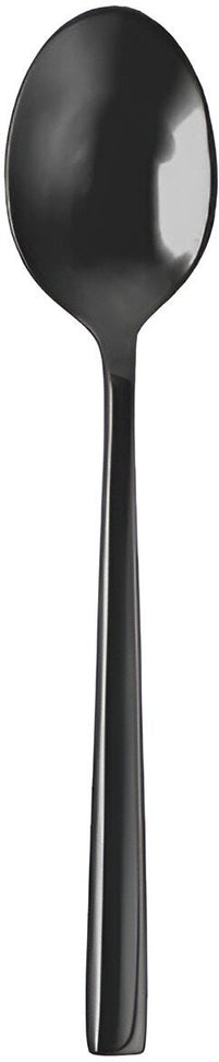 Fortessa - 5.1" Arezzo Brushed Black Titan PVD Stainless Steel Espresso Spoons, Pack of 12 - 1.6B.165.00.022