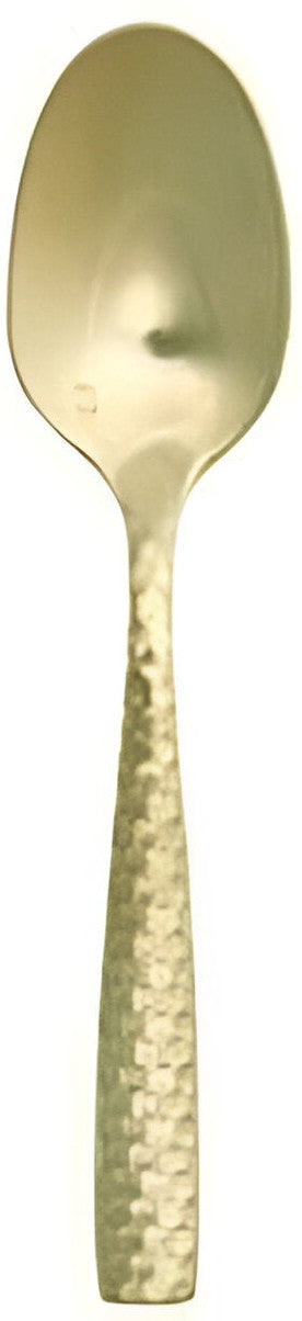 Fortessa - 5.9" Lucca Faceted Brushed Gold Titan PVD Tea/Coffee Spoons, Pack of 12 - 1.9B.102.FC.021