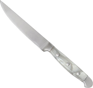 Fortessa - 6 PC 9.1" Non-Serrated Steak Knife With Pearl Grey Acrylic Handle (23 cm) - 1.5.STK.NS.273