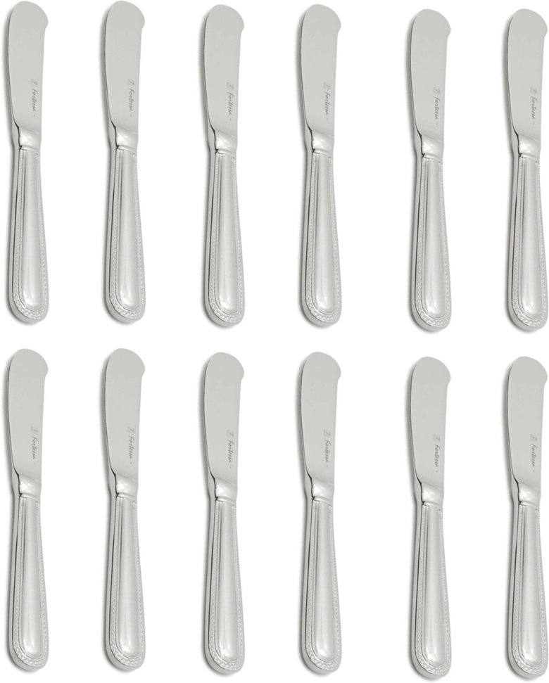 Fortessa - 6.7" Caviar Stainless Steel Butter Knives, Pack of 12 - 1.5.136.00.053 - DISCONTINUED