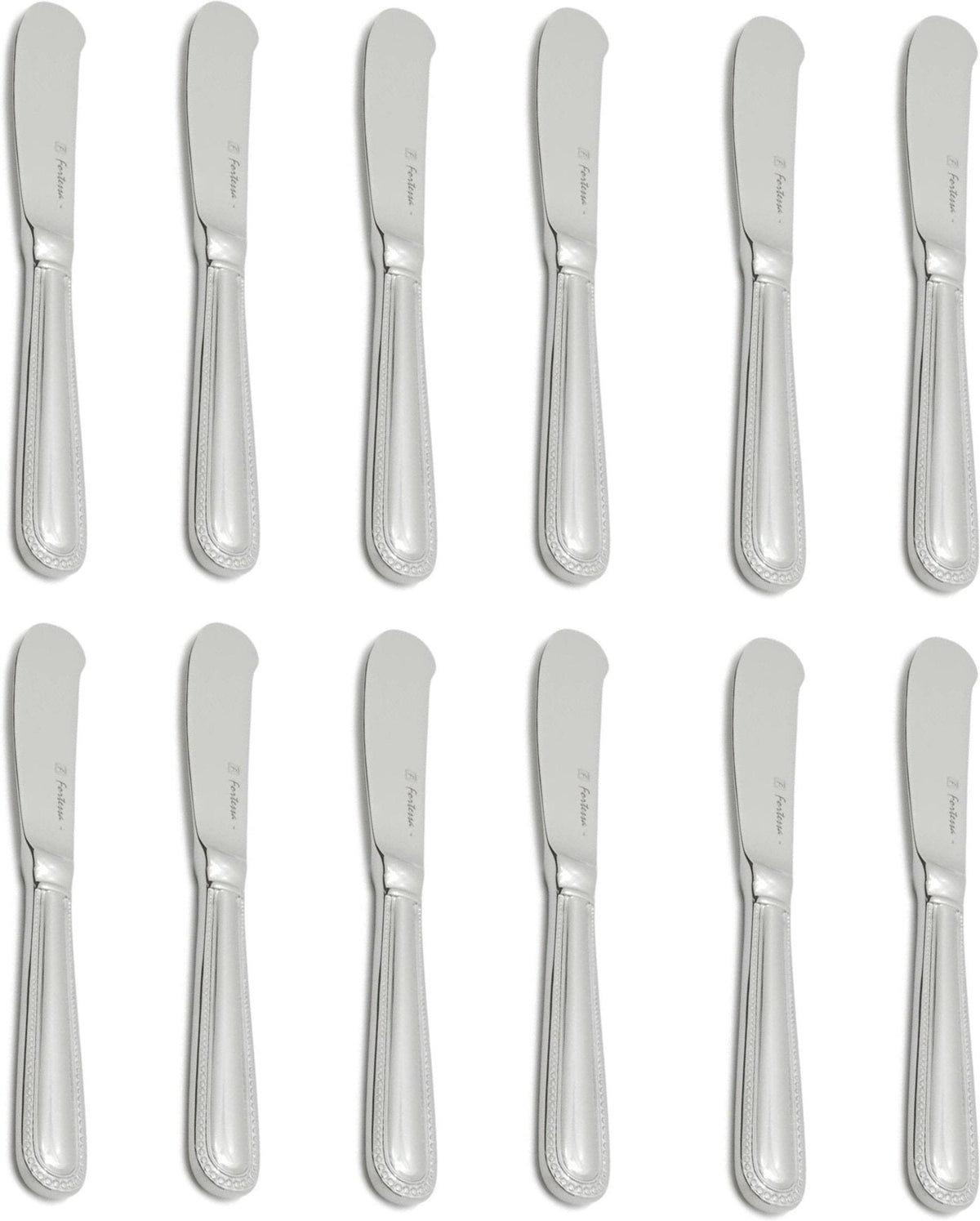 Fortessa - 6.7" Caviar Stainless Steel Butter Knives, Pack of 12 - 1.5.136.00.053 - DISCONTINUED