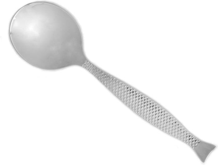Fortessa - 6.8" Stainless Steel Siren Bouillon Spoon, Pack of 12 - DVMETD800003