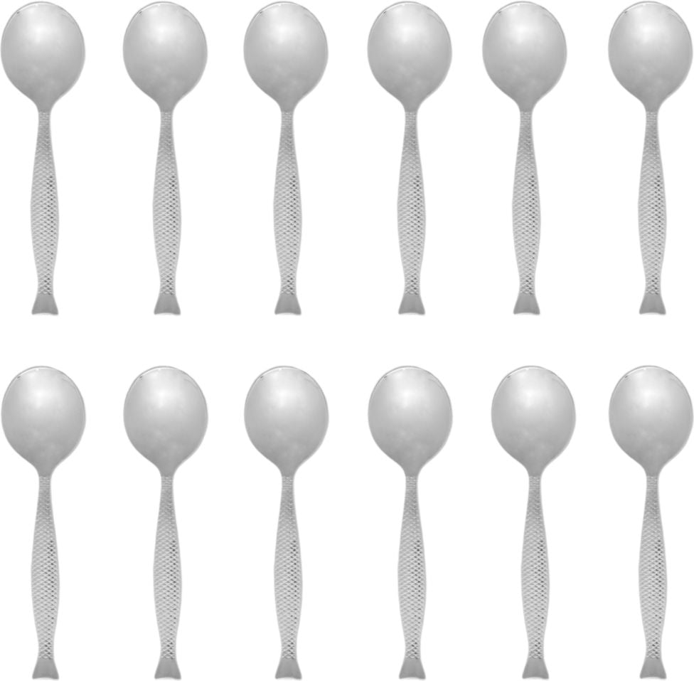 Fortessa - 6.8" Stainless Steel Siren Bouillon Spoon, Pack of 12 - DVMETD800003
