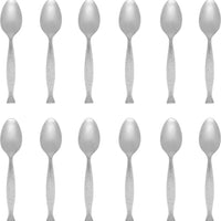 Fortessa - 6.9" Stainless Steel Siren Dessert/Oval Soup Spoon, Pack of 12 - DVMETD800011