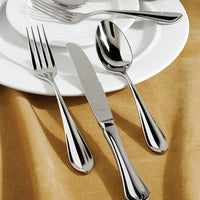 Fortessa - 7.2" Forge Stainless Steel Dessert/Oval Soup Spoons, Pack of 12 - 1.5.109.00.011