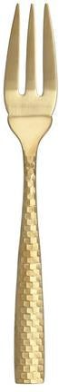 Fortessa - 7.2" Lucca Faceted Brushed Gold Fish Fork, Pack of 12 - 1.9B.102.FC.031