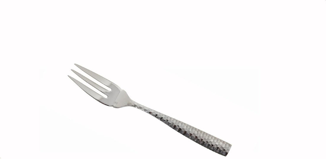 Fortessa - 7.2" Stainless Steel Lucca Faceted Fish Fork, Pack of 12 - 1.5.102.FC.031