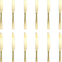 Fortessa - 7.5" Lucca Faceted Brushed Gold Fish Knife, Pack of 12 - 1.9B.102.FC.032