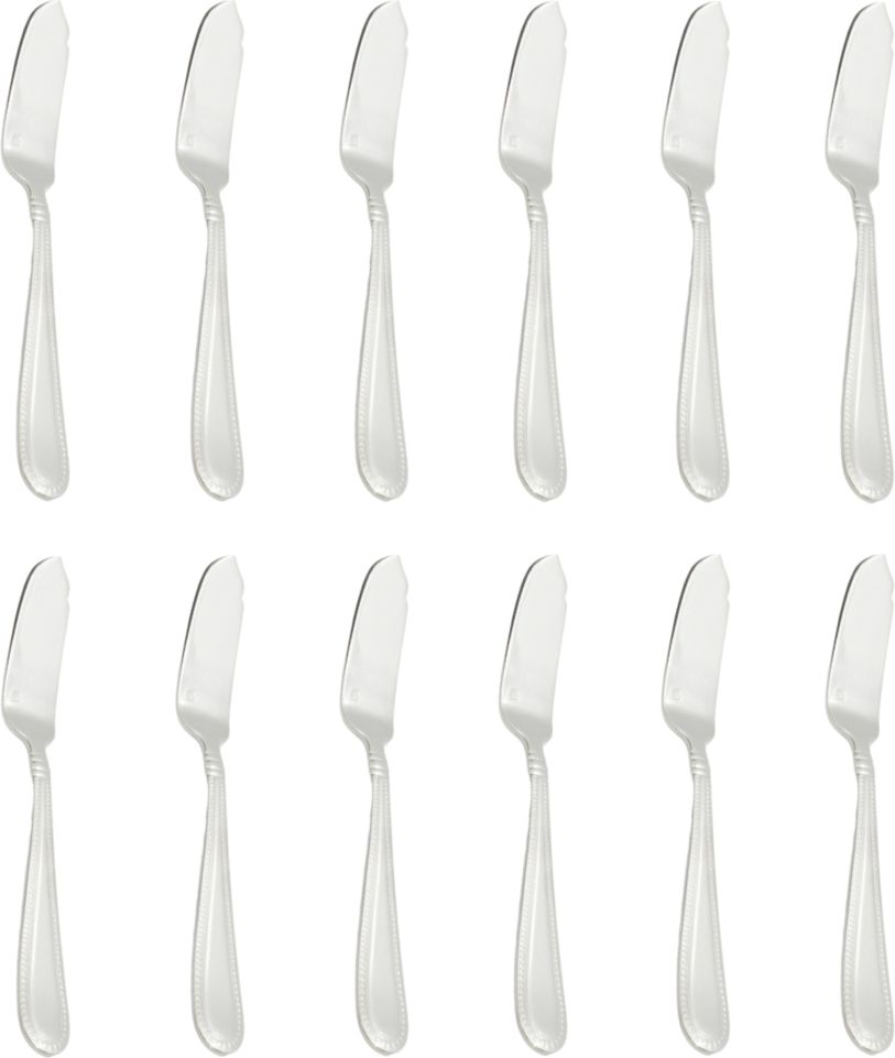 Fortessa - 7.8" Stainless Steel Caviar Fish Knife, Pack of 12 - 1.5.136.00.032