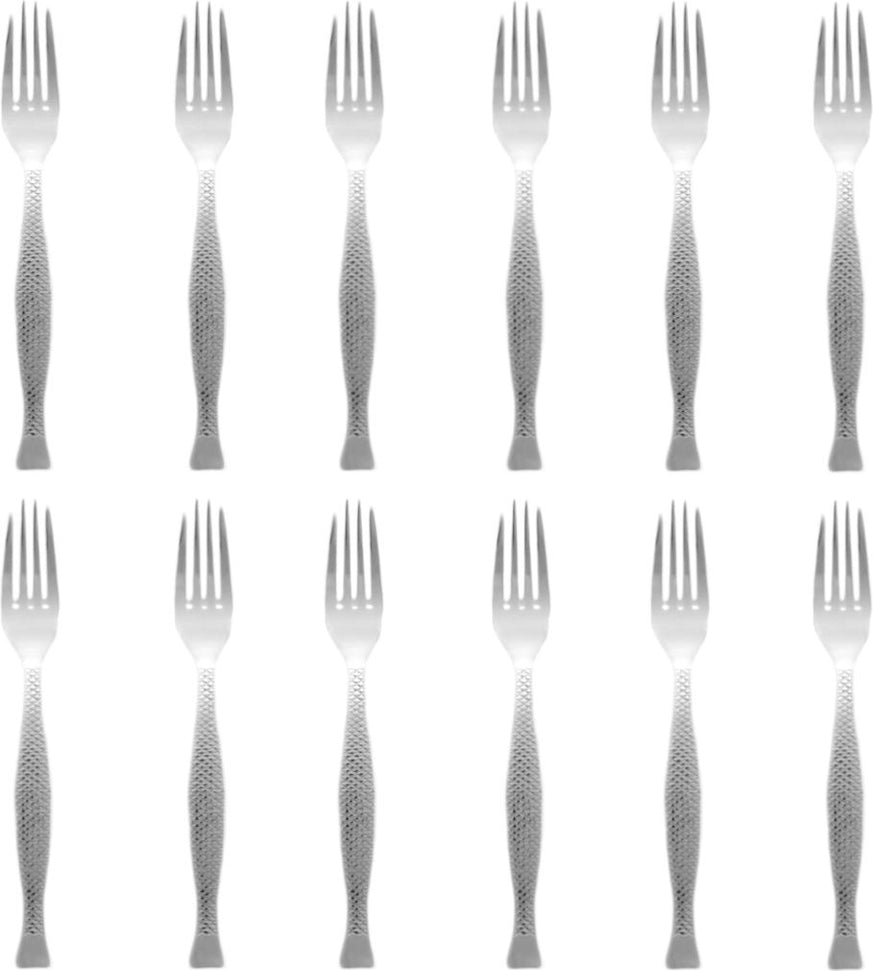 Fortessa - 7.9" Stainless Steel Siren Table Fork, Pack of 12 - DVMETD800002