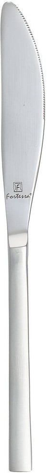 Fortessa - 8" Arezzo Stainless Steel Brushed Solid Handle Dessert Knives, Pack of 12 - 1.5B.165.00.015