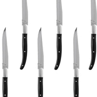 Fortessa - 9.25" Provencal Black Handle Serrated Steak Knife, Pack of 6 - 1.5.STK.00.239