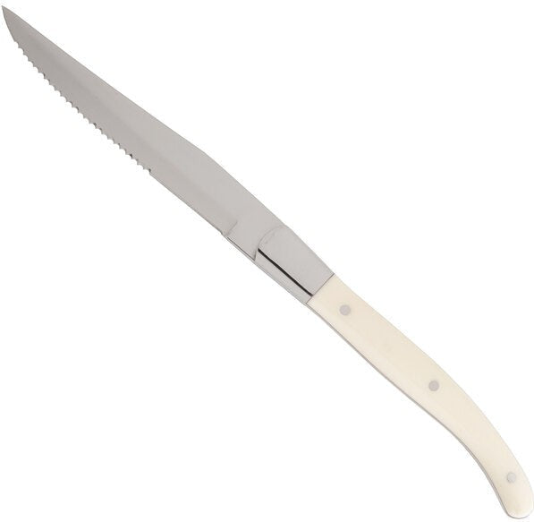 Fortessa - 9.25" Provencal Blonde Handle Serrated Steak Knife, Pack of 6 - 1.5.STK.00.240
