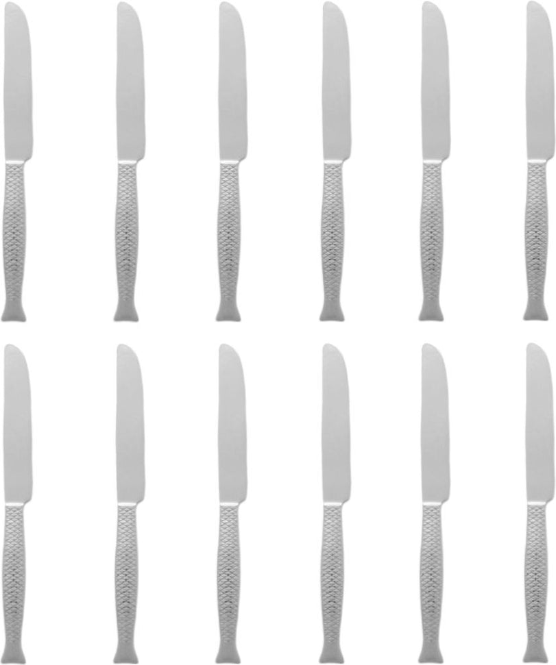 Fortessa - 9.3" Stainless Steel Siren Table Knife, Pack of 12 - DVMETD800005