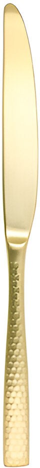 Fortessa - 9.9" Lucca Faceted Brushed Gold Titan PVD Table Knives, Pack of 12 -c