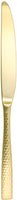 Fortessa - 9.9" Lucca Faceted Brushed Gold Titan PVD Table Knives, Pack of 12 -c