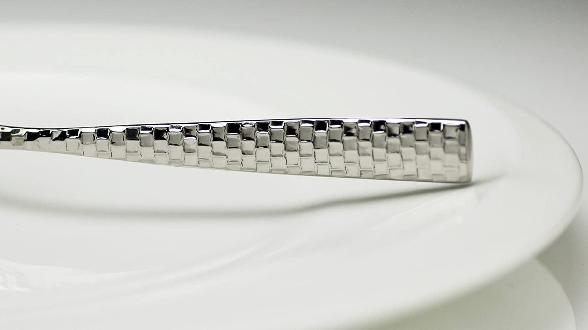 Fortessa - 9.9" Lucca Faceted Stainless Steel Table Knives, Pack of 12 - 1.5.102.FC.005