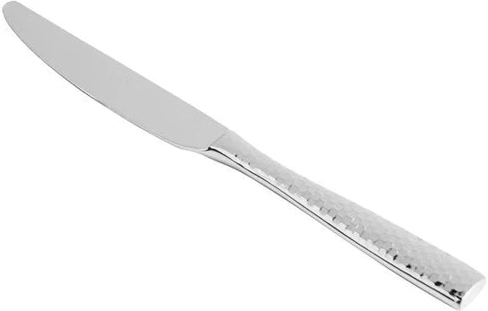 Fortessa - 9.9" Lucca Faceted Stainless Steel Table Knives, Pack of 12 - 1.5.102.FC.005