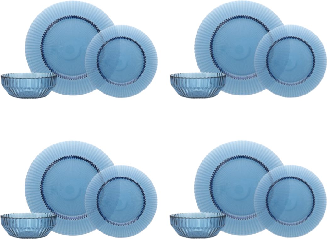Fortessa - Archie Cornflower 12 Pc Glass Dinnerware Set - 12PPS.ARCHIE.BL