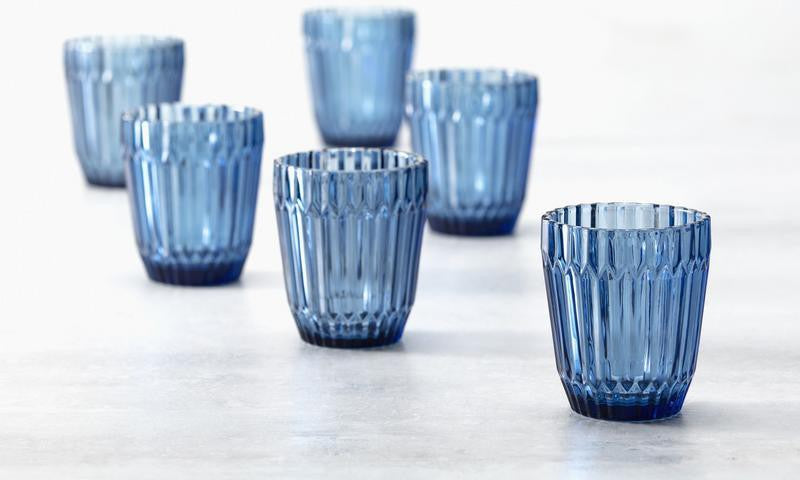 Fortessa - Archie Cornflower 12.5 Oz Double Old Fashioned Glass, Pack of 6 - ARCHIE.BL.04