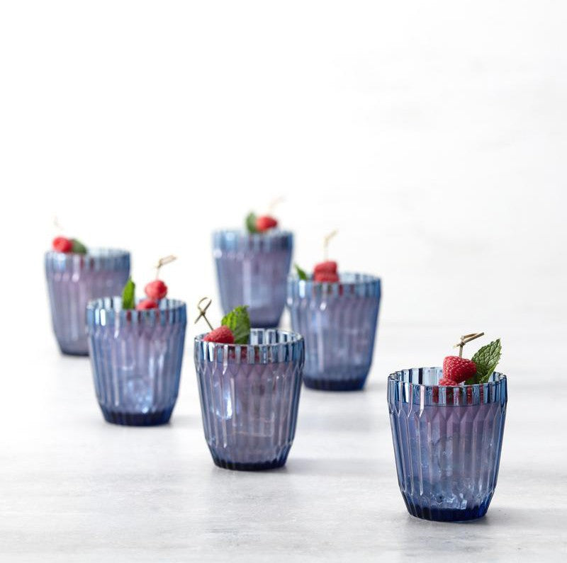 Fortessa - Archie Cornflower 12.5 Oz Double Old Fashioned Glass, Pack of 6 - ARCHIE.BL.04