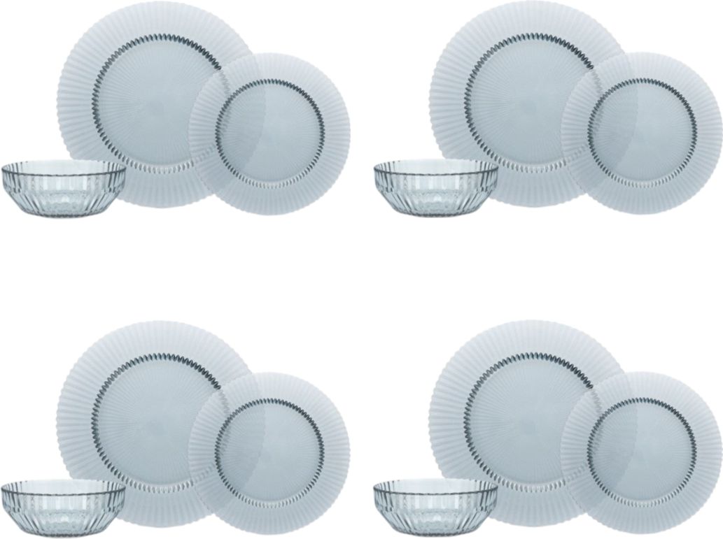 Fortessa - Archie Dusk 12 Pc Glass Dinnerware Set - 12PPS.ARCHIE.DB