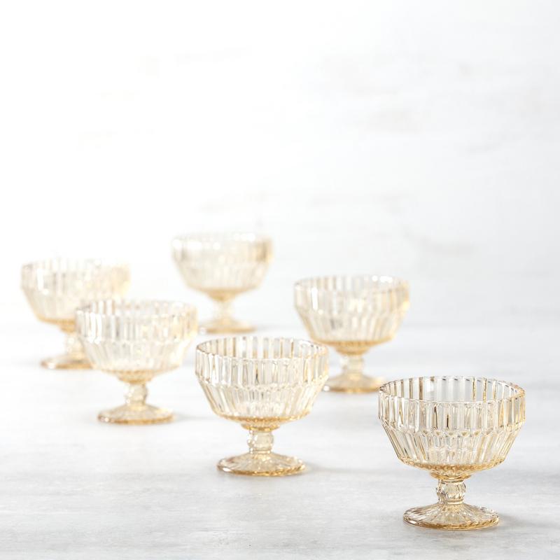Fortessa - Archie Ginger Gold 10 Oz Footed Dessert Bowl, Pack of 6 - ARCHIE.GG.02