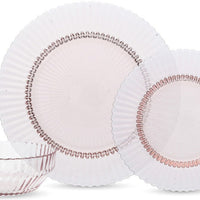 Fortessa - Archie Pink 12 Pc Glass Dinnerware Set - 12PPS.ARCHIE.PK