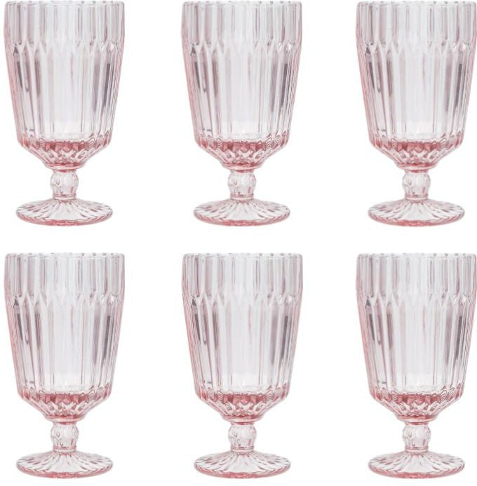 Fortessa - Archie Pink 14.2 Oz Goblet Glass, Pack of 6 - ARCHIE.PK.01
