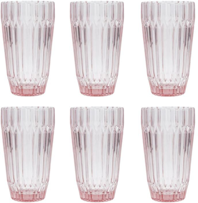 Fortessa - Archie Pink 14.8 Oz Iced Beverage Glass, Pack of 6 - ARCHIE.PK.03