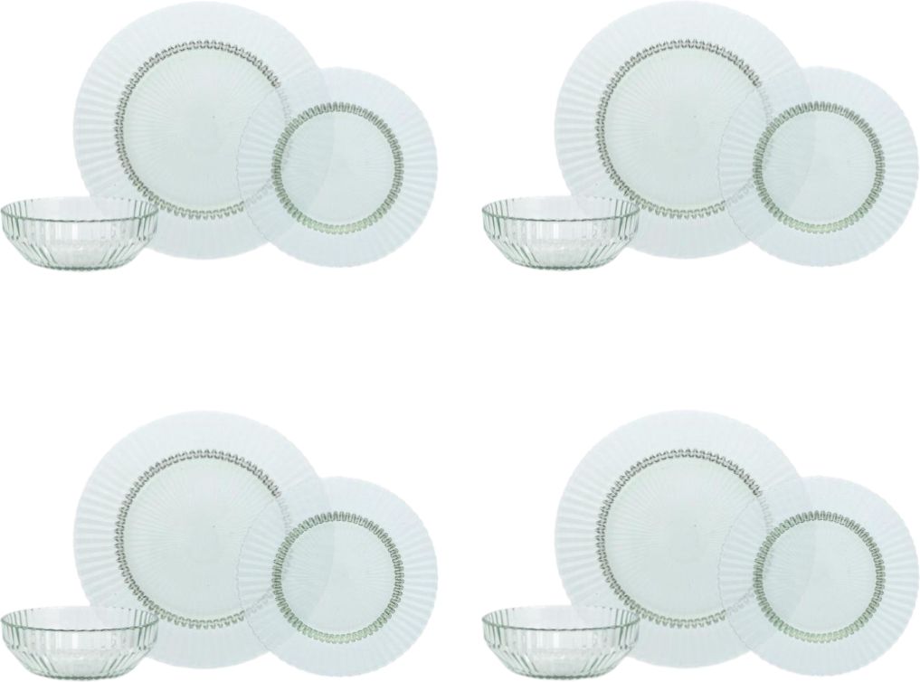 Fortessa - Archie Verde 12 Pc Glass Dinnerware Set - 12PPS.ARCHIE.VD
