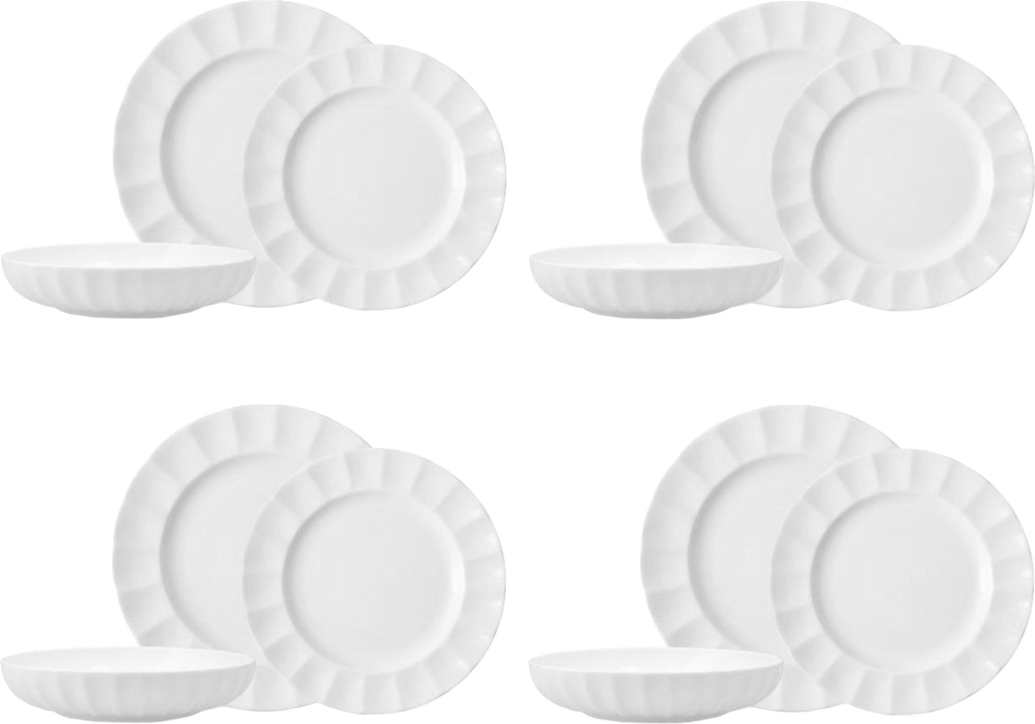 Fortessa - Blyss 12 Pc White Dinnerware Set - 12PPS-FBC-BL