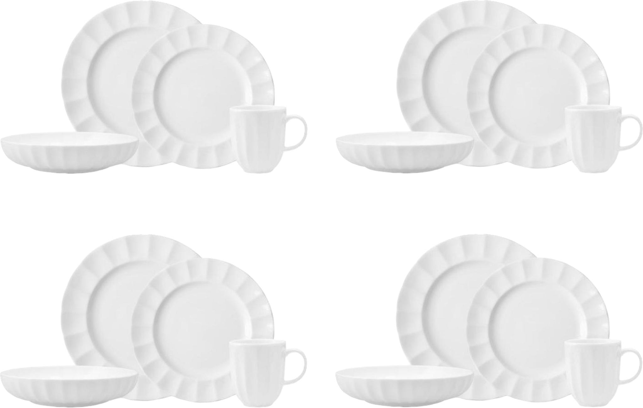 Fortessa - Blyss 16 Pc White Dinnerware Set - 16PPS-FBC-BL