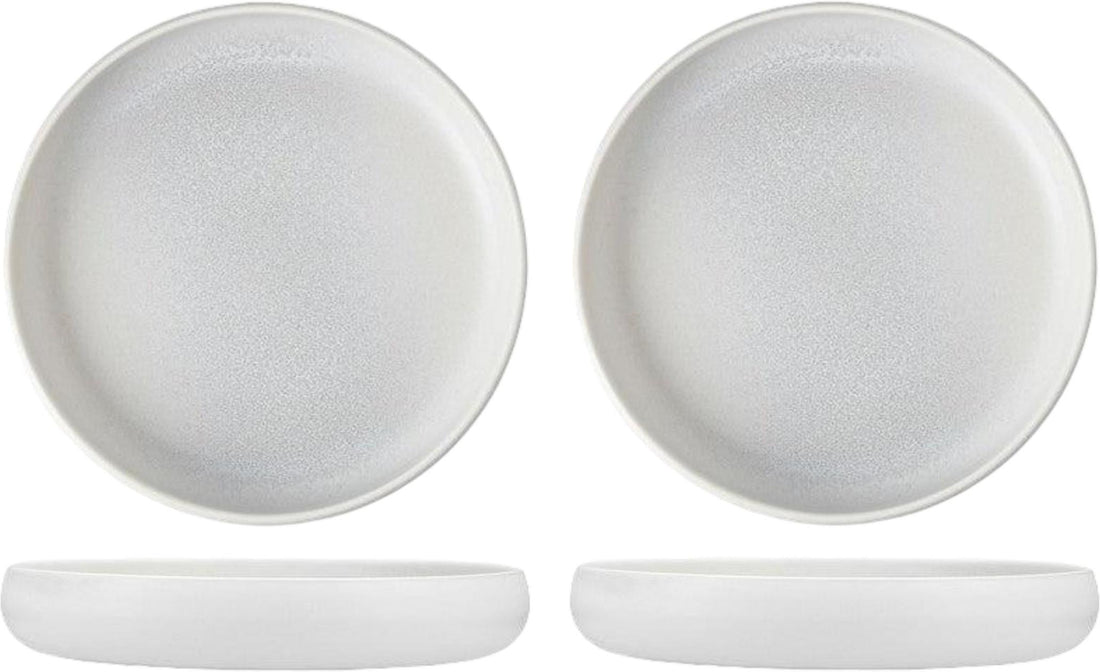 Fortessa - CT Collection Iceland Thermal 8.5" x 1.5" White Medium High Sided Plate, Pack of 4 - CT.ICE.TW.105