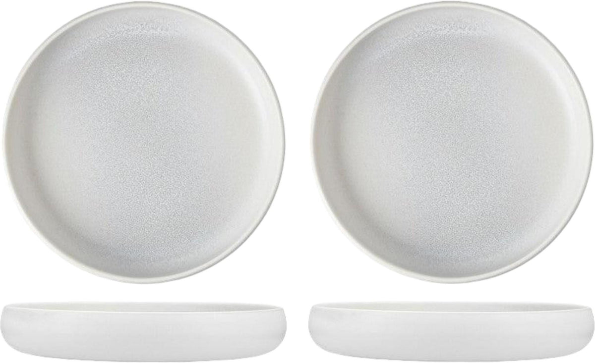 Fortessa - CT Collection Iceland Thermal 8.5" x 1.5" White Medium High Sided Plate, Pack of 4 - CT.ICE.TW.105