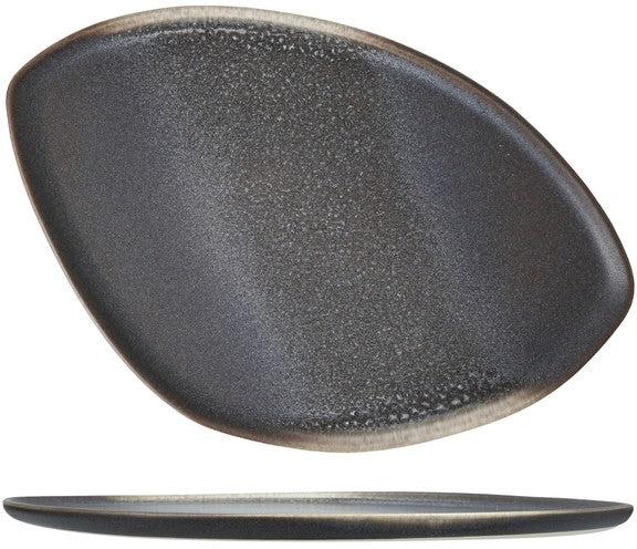 Fortessa - CT Collection Iceland Volcanic 13" x 9" Gray Triangle Platter - CT.ICE.VG.303