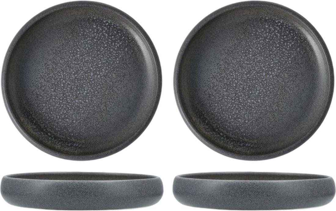 Fortessa - CT Collection Iceland Volcanic 6" x 1" Gray Small High Sided Plate, Pack of 4 - CT.ICE.VG.107