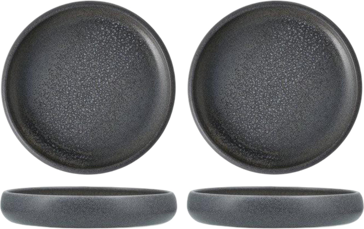 Fortessa - CT Collection Iceland Volcanic 6" x 1" Gray Small High Sided Plate, Pack of 4 - CT.ICE.VG.107