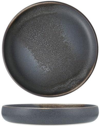 Fortessa - CT Collection Iceland Volcanic 8.5" x 1.5" Gray Medium High Sided Plate, Pack of 4 - CT.ICE.VG.105