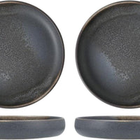 Fortessa - CT Collection Iceland Volcanic 8.5" x 1.5" Gray Medium High Sided Plate, Pack of 4 - CT.ICE.VG.105